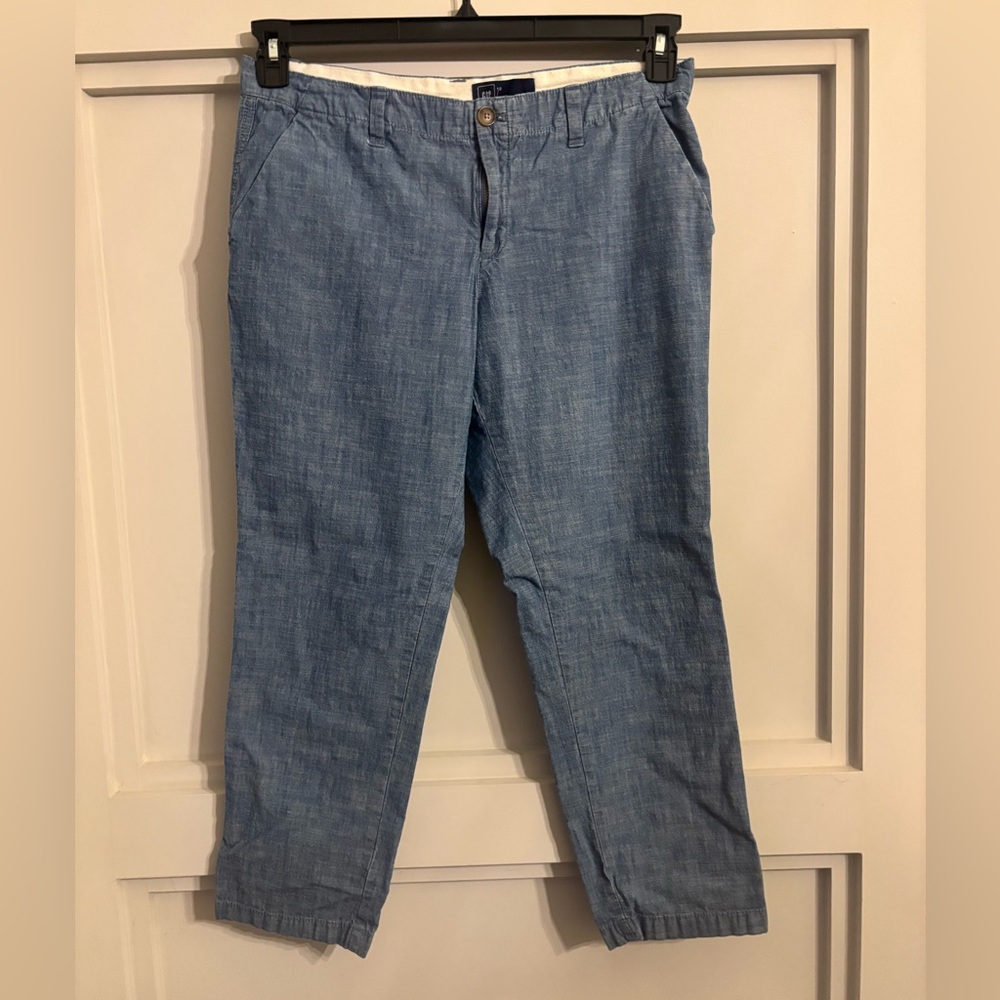 Blue Linen ankle Pants